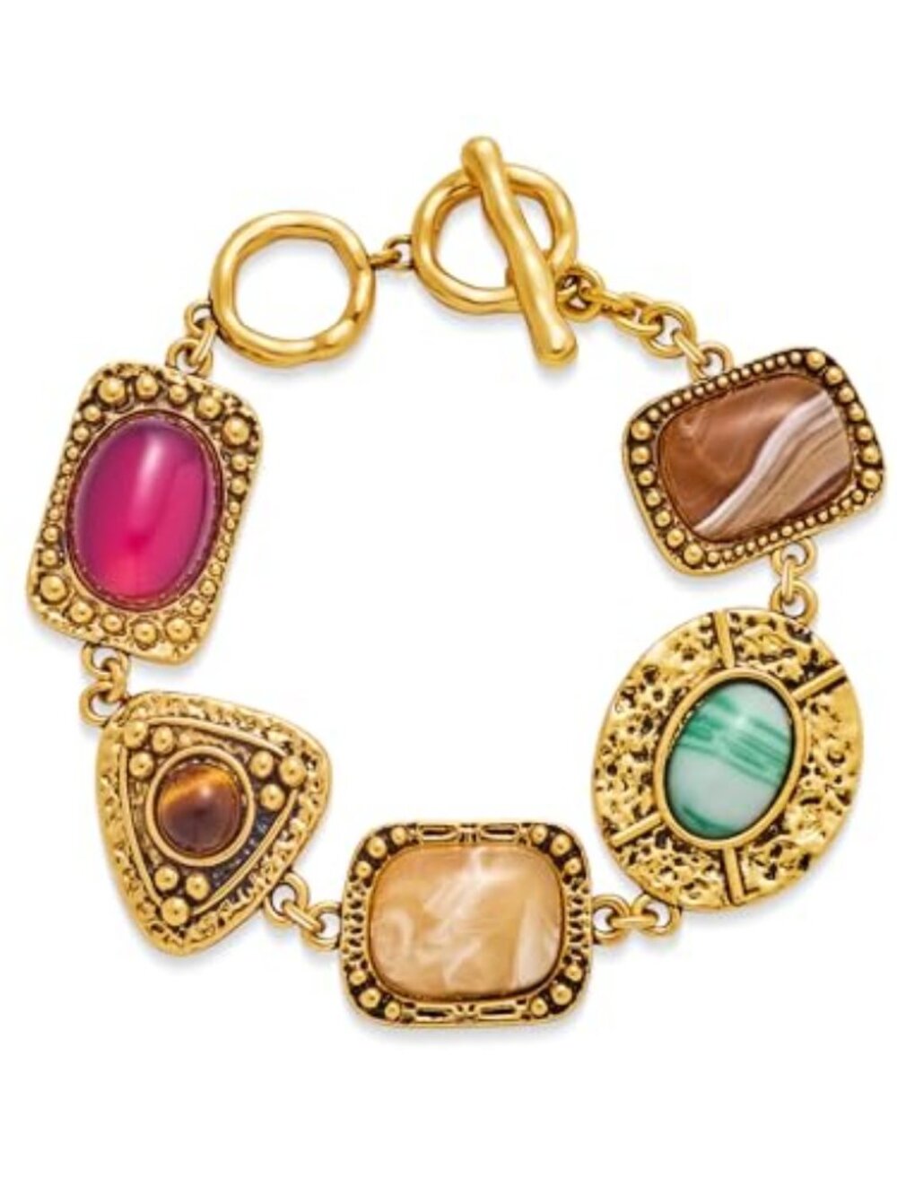 New - Vintage Gold Bracelet for Women Chunky Statement Bracelets Colorful